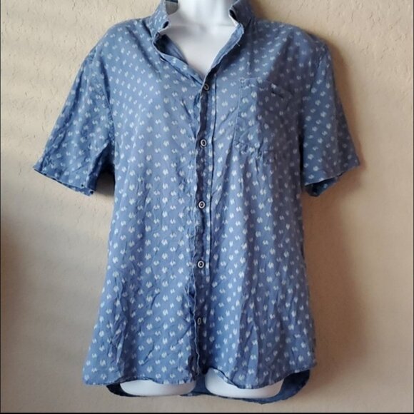 Armani Exchange A | X light blue slim fit button up top - Picture 10 of 14
